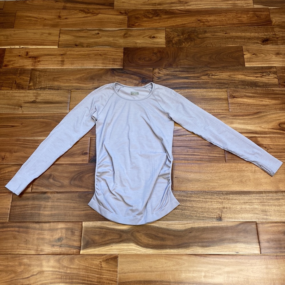 Athleta Speedlight Seamless Long Sleeve Top - Light Gray - Small